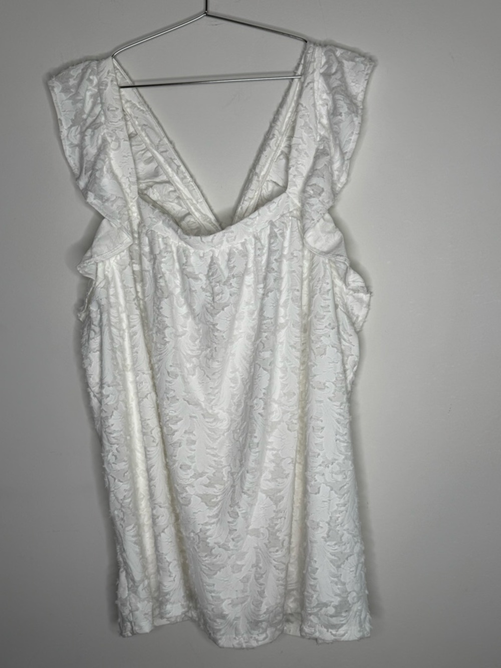 Lauren Conrad Plus Size 4XL Ivory White Ruffle Tank Top Vacation Summer New NWT